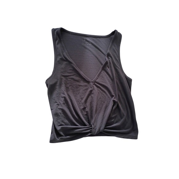 GapFit Black Twist Front V Neck Athletic‎ Tank Top Size S - Picture 2 of 6